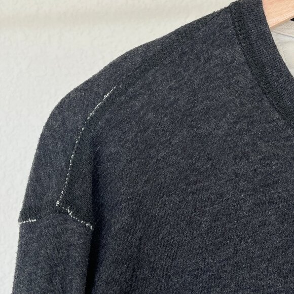 Lucky Brand Henley Long Sleeve Grey Thick Cotton Medium - Picture 4 of 8